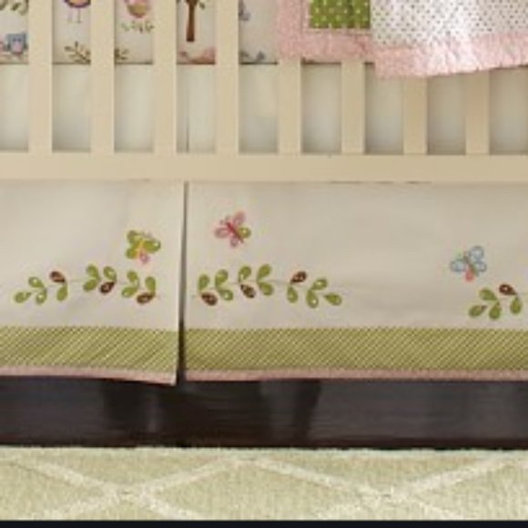 POTTERY BARN KIDS HAYLEY BUTTERFLY CRIB SKIRT - Picture 1 of 8